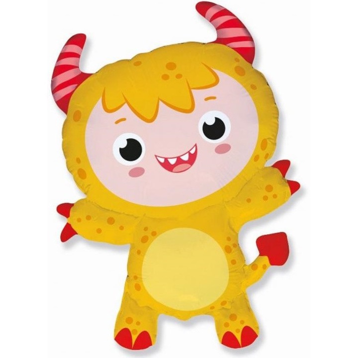 FLEXMETAL Fólia lufi, Kis Szörny, 24 hüvelyk, sárga, 86x60cm