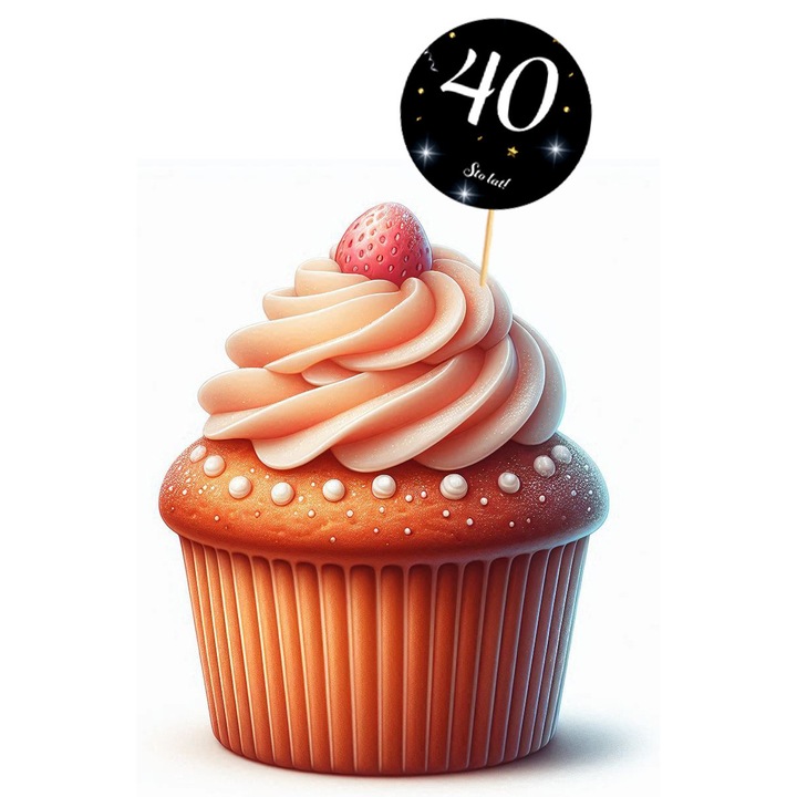 6 db tortabeszúró szett, PartyPro, 40. születésnapra, dekoráció, 8,5 cm