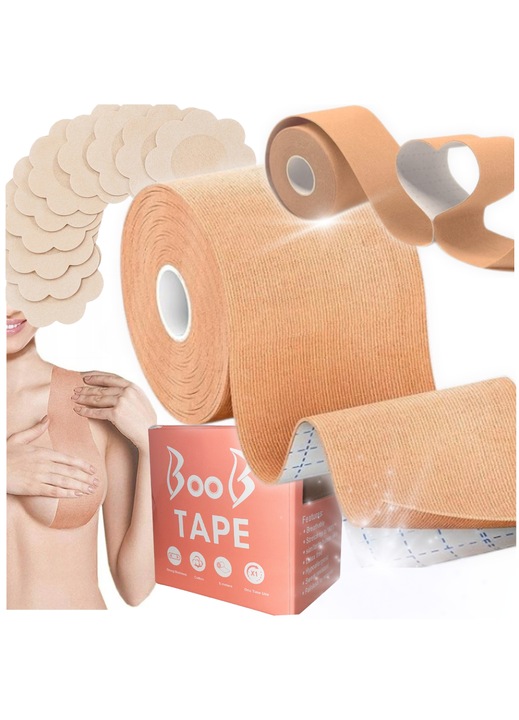 Mellformázó szalag, mellkiemelés, mellbimbó takaró, push-up, 5cm x 5m