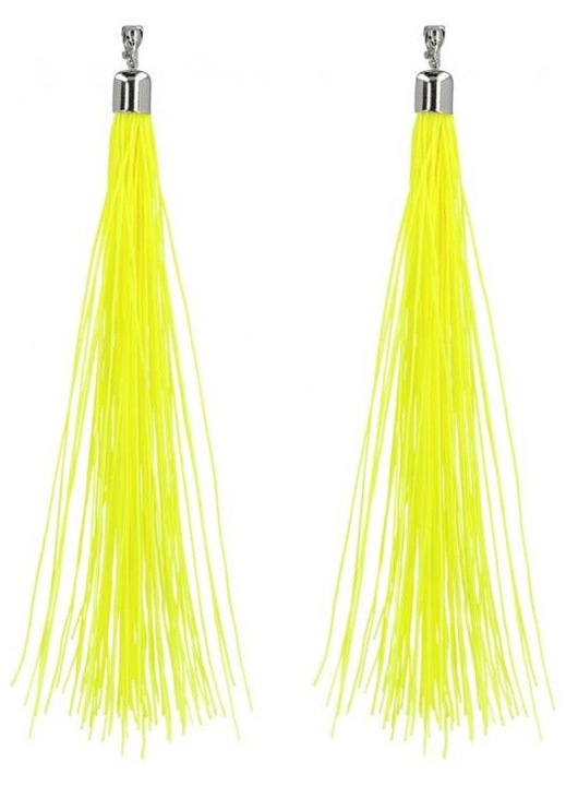 Cercei Boland neon galbeni, stil franjuri, set 1 pereche