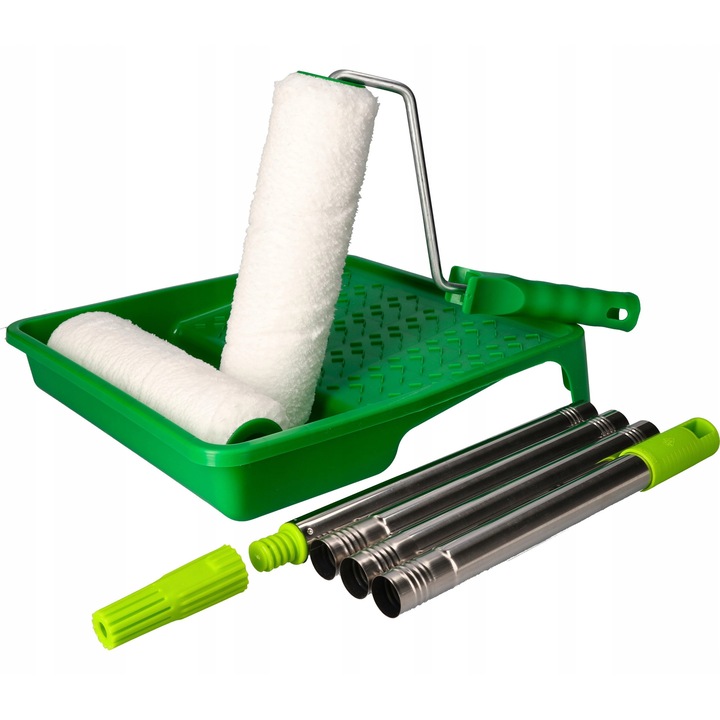 Set profesional de vopsit "Mikrofibra" 25cm, 2 rezerve, racleta, tava 34x32cm, extensie 0,6-1,05m