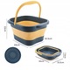 Galeata pliabila 15L ToolSpace, turcoaz, 43x33.5x22cm, cu masaj pentru picioare