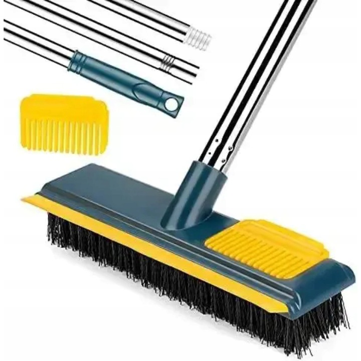 Perie de curatare 2in1, ToolSpace, cu racleta, 113cm, multicolor