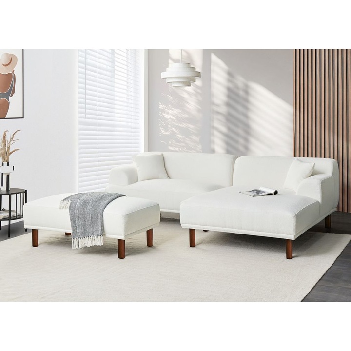 Otoman Beliani, alb, rectangular, 67x112x44cm