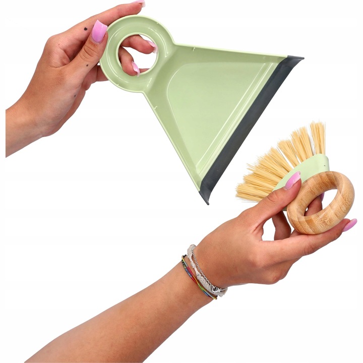 Mini set de curatare ToolSpace, matura si faras, verde, 18x17.2cm