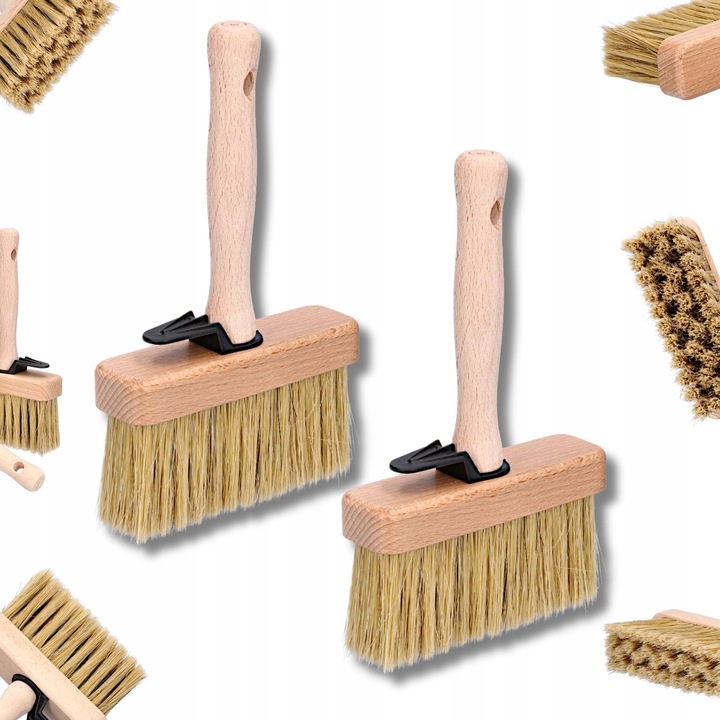 Set 2 pensule Lawkowiec ToolSpace 140mm, mix par natural si sintetic, maner din lemn, pentru vopsit si tencuit