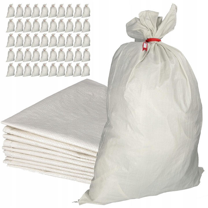 ToolSpace 50 db-os strapabíró polipropilén zsák készlet, 50 kg, 65x105 cm