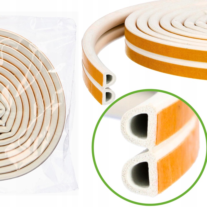 Garnitura garaj D 12x10mm, alb, 1m (set 2x0,5m)