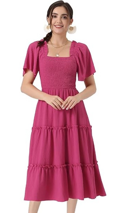 Hétköznapi ruha puha, lélegző és kényelmes anyagból, Rózsaszín XL