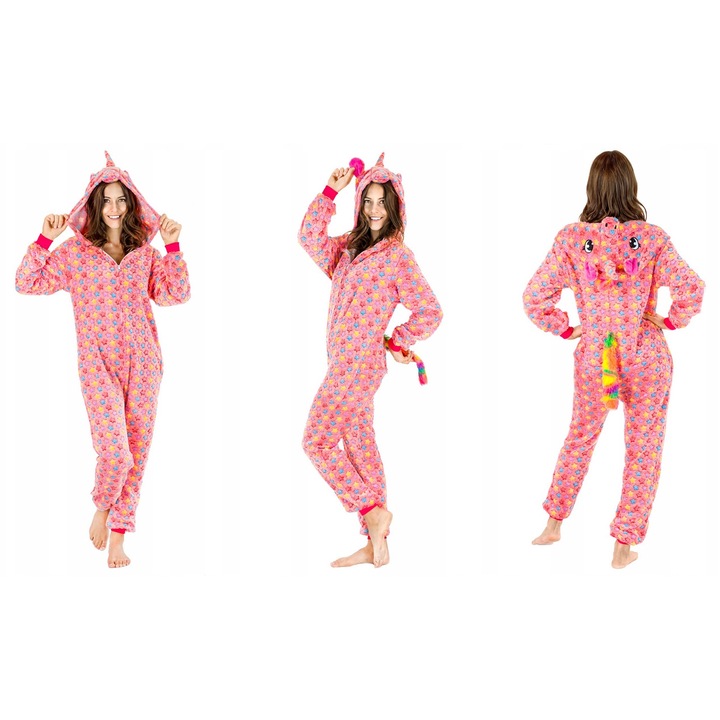 Unikornis jelmez, Onesie, rózsaszín, S