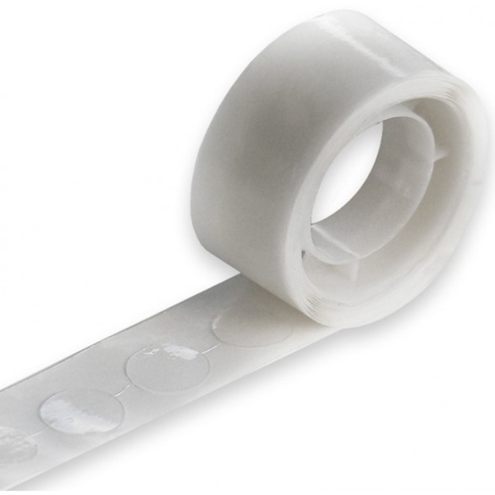 Banda adeziva dublu fata, PartyPro, 100 bucati pe rola, transparenta