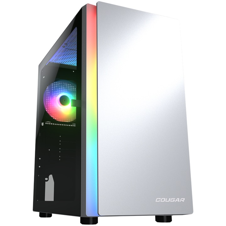 Carcasa COUGAR Purity RGB, Mini Tower, 1 x ARGB, Alb