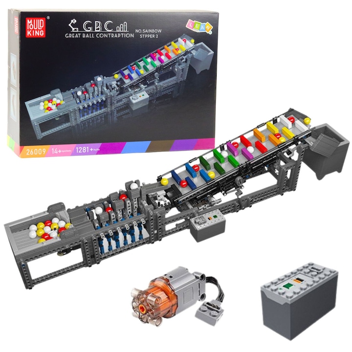 Set de constructie, LEAN Toys, Tor Kulkowy, 1281 elemente, multicolor, 73,5x17,5x12,5cm