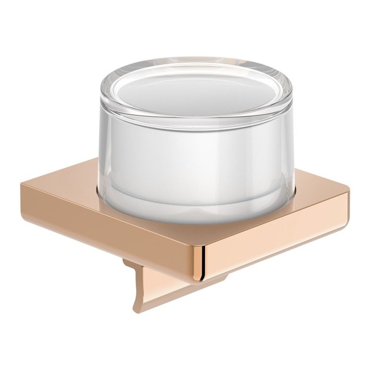 Dozator baie Roca Tempo A817037RG0, monhtare pe perete, 180 ml, metal/sticla, Rose gold lucios