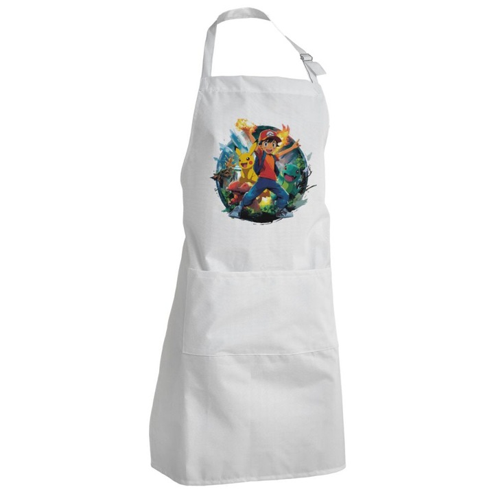 Sorturi bucatarie si gratar, sort bucatar, alb, 80% poliester/20% bumbac, 40x22cm, cu 2 buzunare