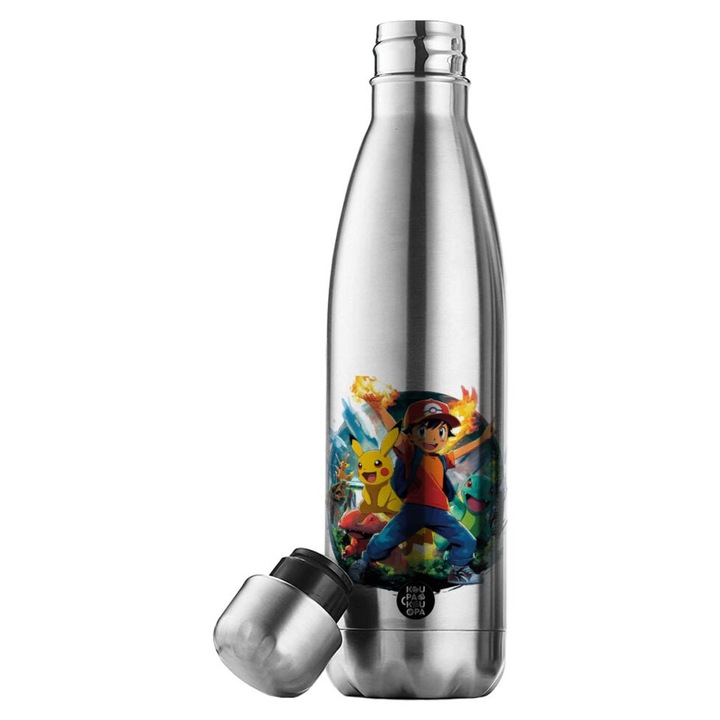 Termos din inox, 500ml, design ergonomic, capac etans, pentru bauturi calde si reci