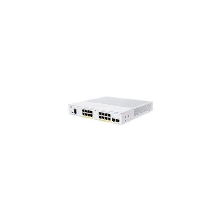 Cisco CBS350-16P-2G Switch, 16x GBE RJ45, 2x SFP, ventilátor nélküli, PoE+, 120W