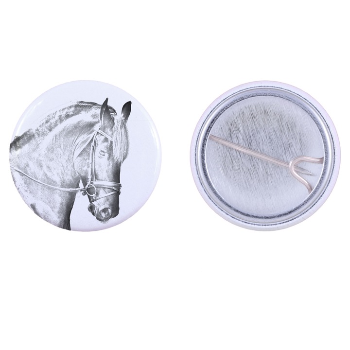 Insigna tematica cu cal, Art-Dog, metal, 5x5cm