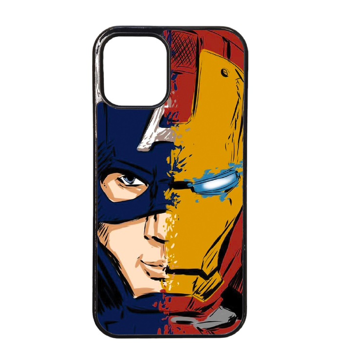 Husa telefon, Avengers, silicone negru, pentru Iphone 12 / 12 Pro