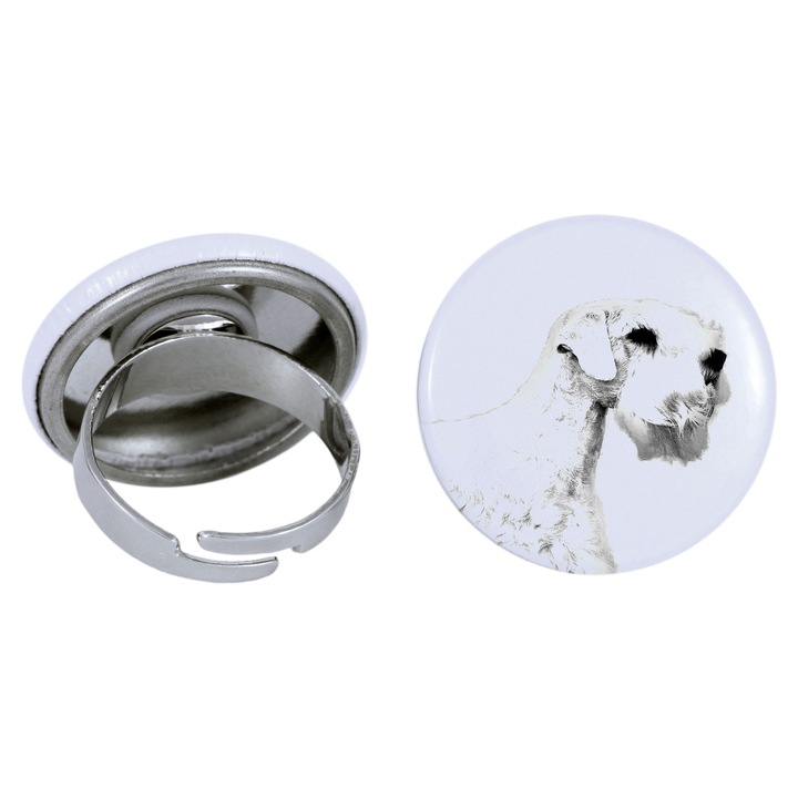 Inel dama Sealyham Terrier, Art-Dog, Lucrat manual, Ajustabil, 2.5cm