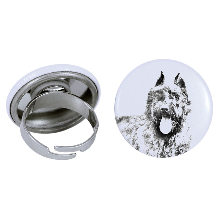 Inel dama Bouvier des Flandres, Art-Dog, Lucrat manual, Ajustabil, 2.5cm