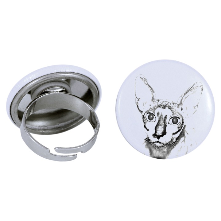 Inel dama Cornish Rex, Art-Dog, Lucrat manual, Ajustabil, 2.5cm