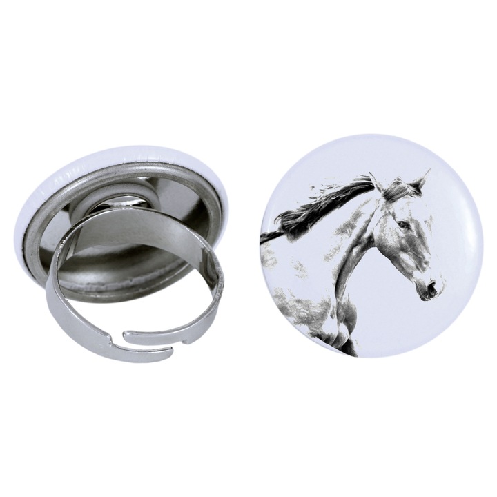 Дамски пръстен ирландски кон, Art-Dog, Ръчно изработен, Регулируем, 2.5см