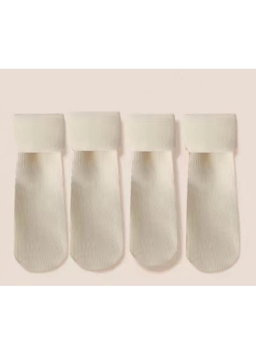 Sosete dama, set 2 perechi, calduroase, catifea, crem, marime unica, lungime medie