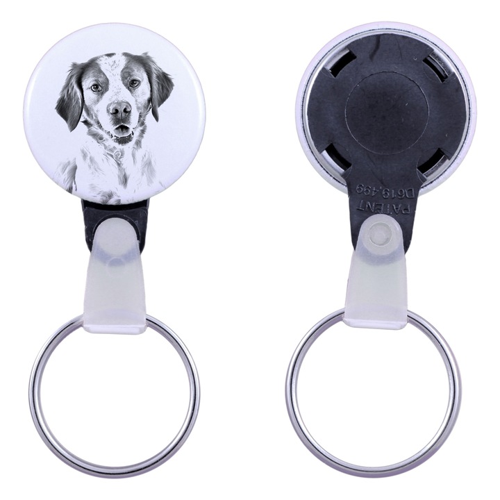 Brittany Spániel kutya kulcstartó, Art-Dog, akril, 2,5cm, személyre szabható