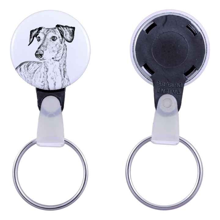 Kulcstartó kutyával, Art-Dog, Perzsa agár, Saluki, akril, 2,5 cm