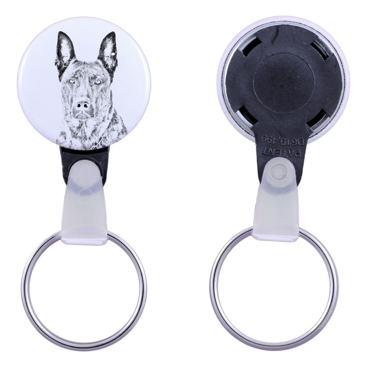 Kulcstartó kutyával, Art-Dog, Holland juhászkutya, akril, 2,5cm