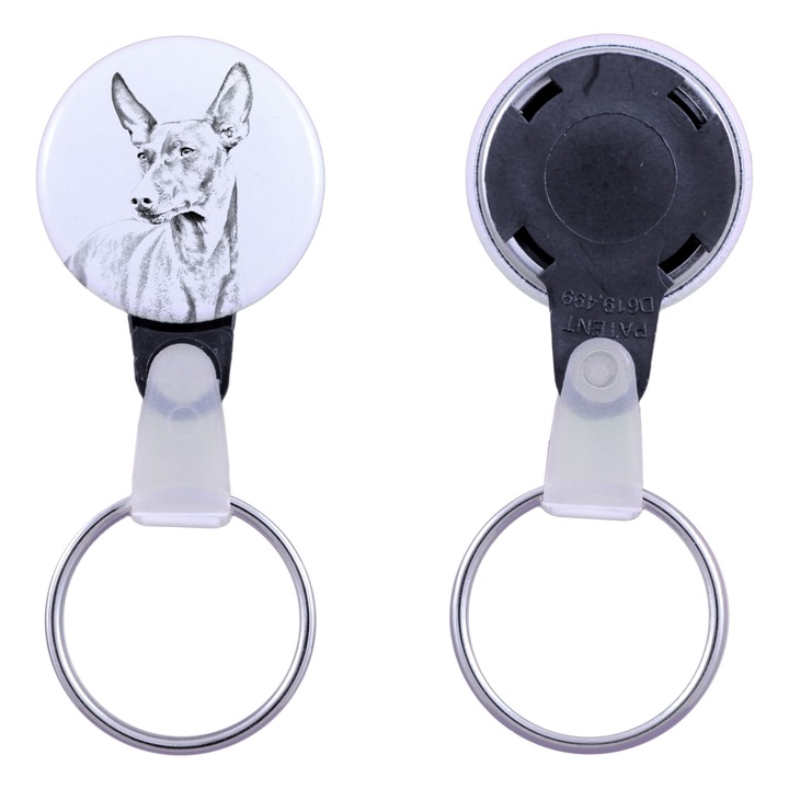 Kulcstartó Cirneco dell'Etna kutyával, Art-Dog, akril, 2,5cm, személyre szabható