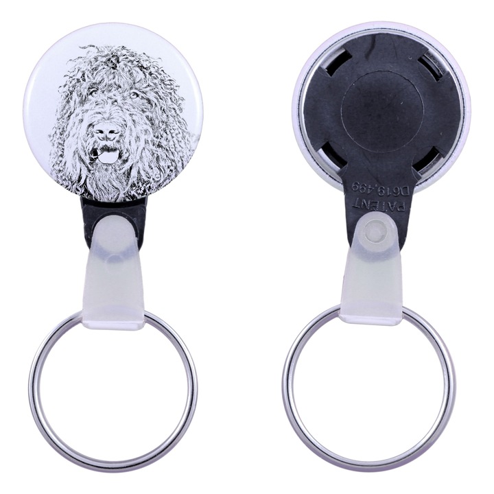 Barbet kutya kulcstartó, Art-Dog, akril, 2,5 cm, személyre szabható