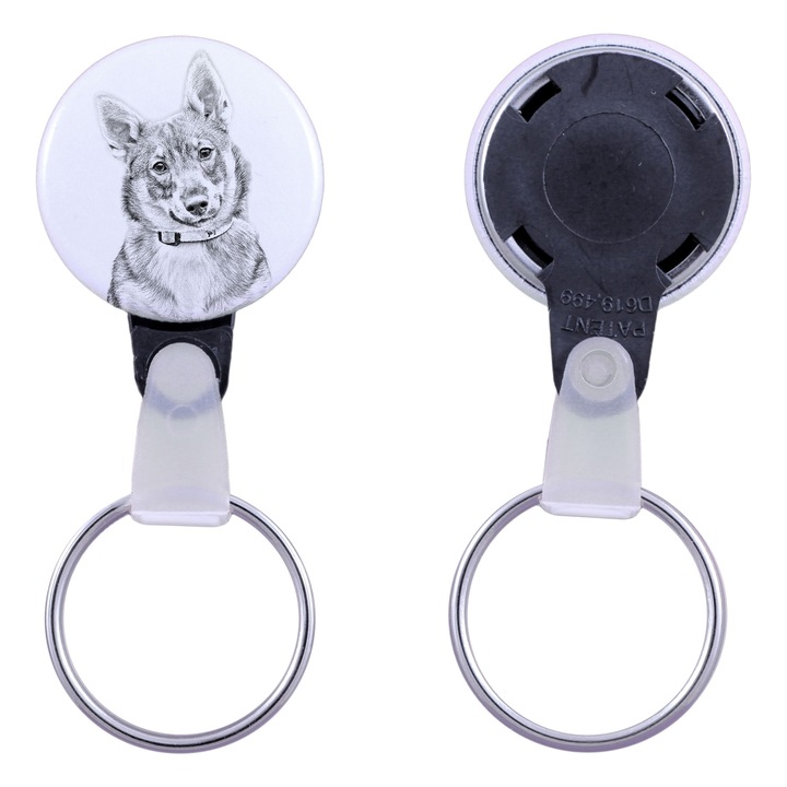 Breloc cu caine Szwedzki Vallhund, Art-Dog, acril, 2,5cm, personalizabil