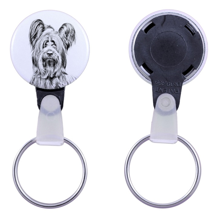Skye Terrier kutya kulcstartó, Art-Dog, akril, 2,5 cm, személyre szabható