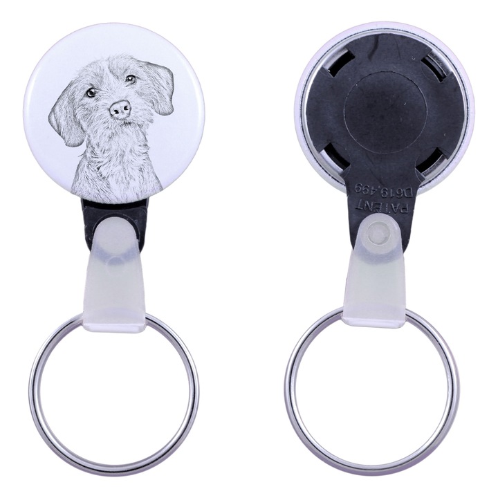 Basset breton kutya kulcstartó, Art-Dog, akril, 2,5cm, személyre szabható