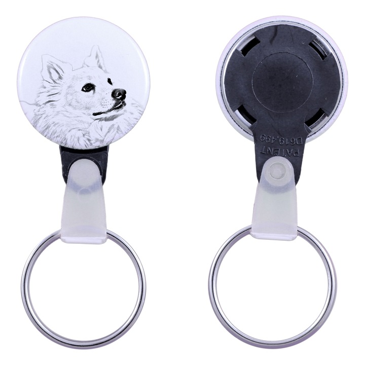 Amerikai eszkimó kutya kulcstartó, Art-Dog, akril, 2,5 cm, testreszabható