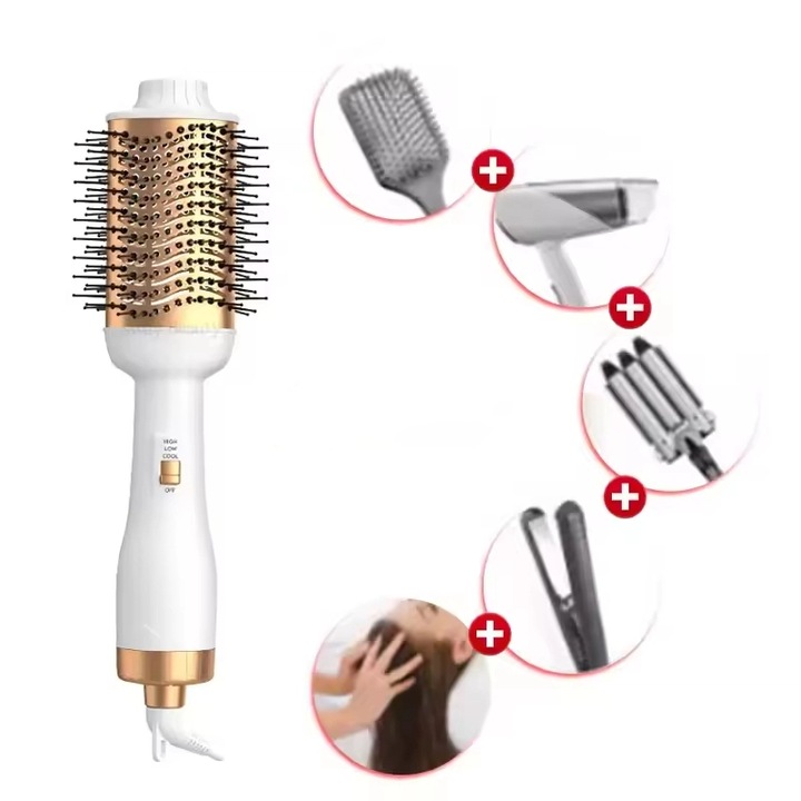 Perie termica 3-in-1 alb 1000W 230C 3 trepte temperatura