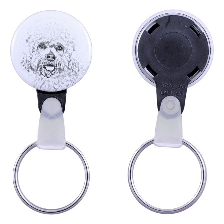 Dandie Dinmont terrier kulcstartó, Art-Dog, akril, 2,5 cm, személyre szabható