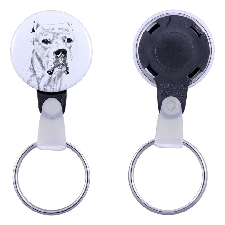 Argentin dog kutyás kulcstartó, Art-Dog, akril, 2,5cm, személyre szabható