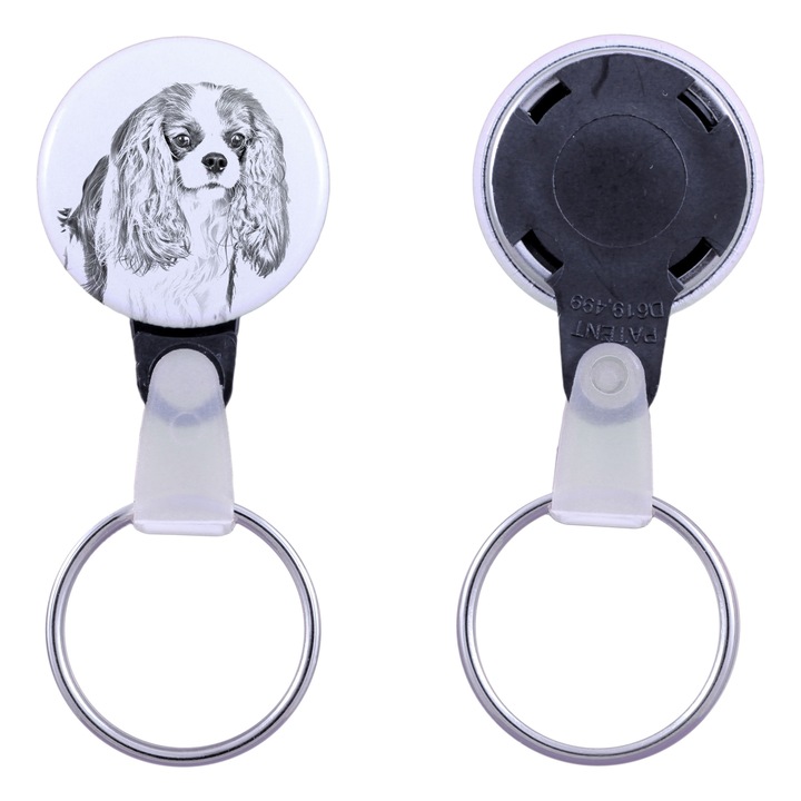 Cavalier King Charles spániel kulcstartó, Art-Dog, akril, 2,5cm, személyre szabható