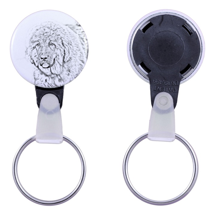 Kulcstartó kutyával, Art-Dog, tibeti masztiff, akril, 2,5cm