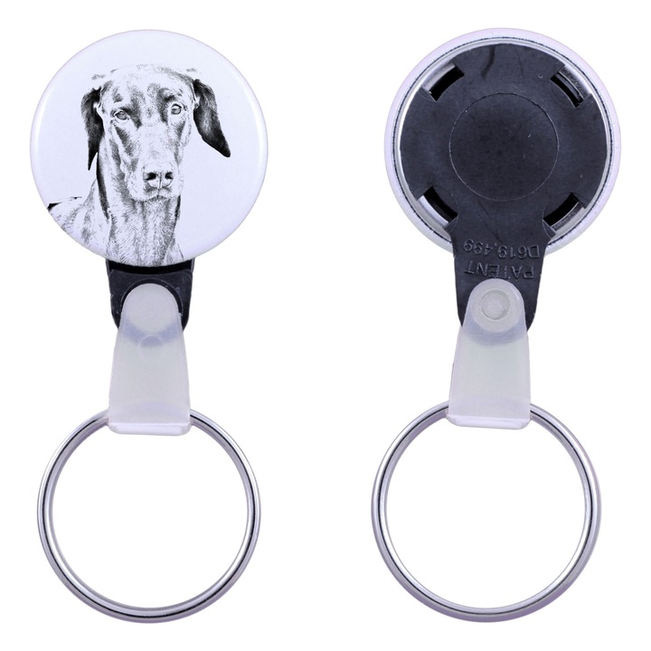 Doberman kutya kulcstartó, Art-Dog, akril, 2,5 cm, személyre szabható