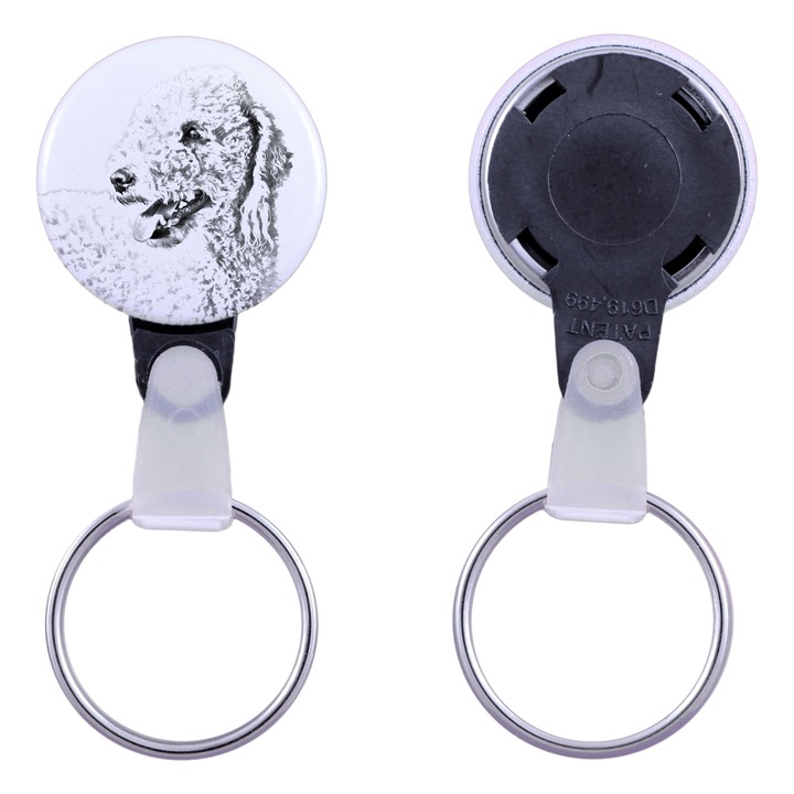 Bedlington Terrier kutyás kulcstartó, Art-Dog, akril, 2,5 cm, személyre szabható