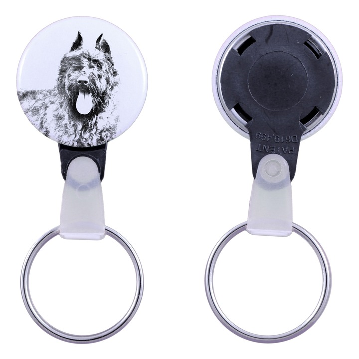 Kulcstartó Bouvier des Flandres kutyával, Art-Dog, akril, 2,5 cm, személyre szabható