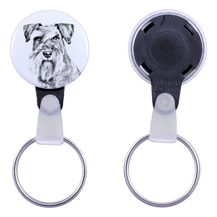 Schnauzer kulcstartó, Art-Dog, akril, 2,5cm, személyre szabható