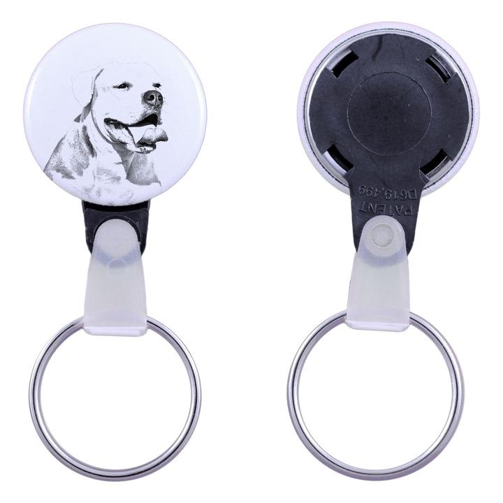 Amerikai bulldog kulcstartó, Art-Dog, akril, 2,5 cm, személyre szabható