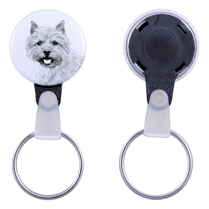 Norwich Terrier kulcstartó, Art-Dog, akril, 2,5 cm, személyre szabható