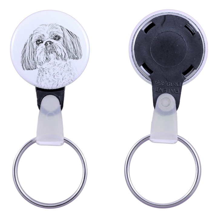 Shih Tzu kutya kulcstartó, Art-Dog, akril, 2,5 cm, személyre szabott készlet elérhető