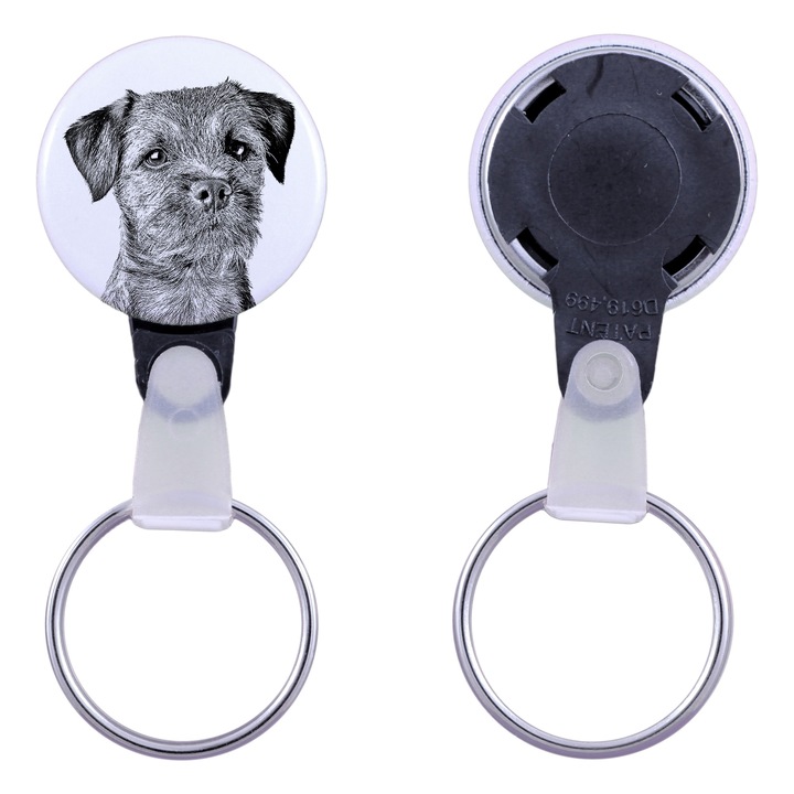 Border Terrier kutya kulcstartó, Art-Dog, akril, 2,5cm, személyre szabható